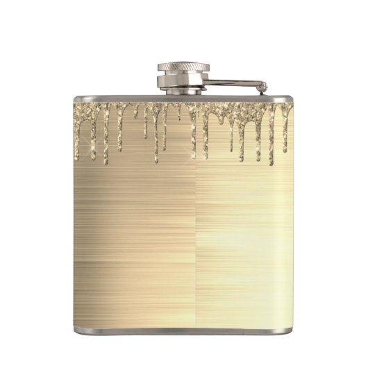 Name des Monogramms für den Gold-Glitzer-Brushed Flachmann (Rückseite)