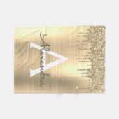 Name des Monogramms für den Gold-Glitzer-Brushed Fleecedecke (Vorderseite (Horizontal))