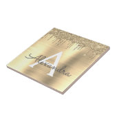 Name des Monogramms für den Gold-Glitzer-Brushed Fliese (Seite)