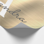 Name des Monogramms für den Gold-Glitzer-Brushed Geschenkpapier (Ecke)