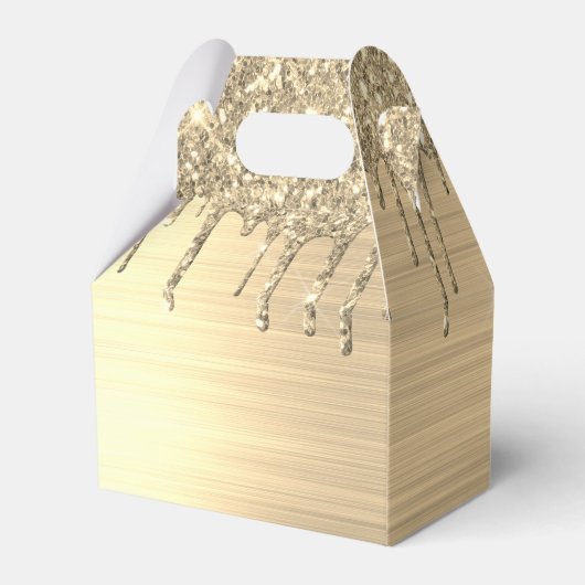 Name des Monogramms für den Gold-Glitzer-Brushed Geschenkschachtel (Rückseite)