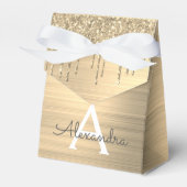 Name des Monogramms für den Gold-Glitzer-Brushed Geschenkschachtel (Vorderseite)