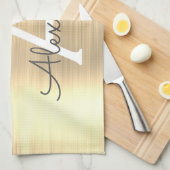 Name des Monogramms für den Gold-Glitzer-Brushed Geschirrtuch (Viertel Falte)