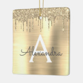 Name des Monogramms für den Gold-Glitzer-Brushed Keramikornament (Links)