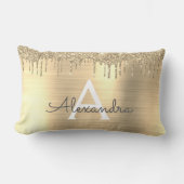 Name des Monogramms für den Gold-Glitzer-Brushed Lendenkissen (Vorderseite)