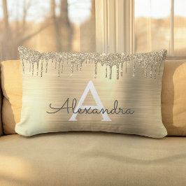 Name des Monogramms für den Gold-Glitzer-Brushed Lendenkissen