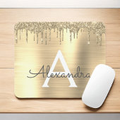 Name des Monogramms für den Gold-Glitzer-Brushed Mousepad