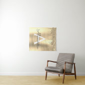 Name des Monogramms für den Gold-Glitzer-Brushed Wandteppich (Beispiel (Horizontal))