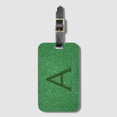 Name des Monogramms für den grünen Glitzer Gepäckanhänger (Vorderseite Vertikal)