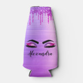 Name des Monogramms für den lila Glitzer, Sparkeil Flaschenkühler (Vorderseite)