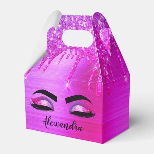 Name des Monogramms für den lila Glitzer, Sparkeil Geschenkschachtel (Vorderseite)