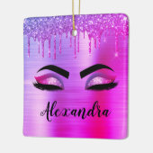 Name des Monogramms für den lila Glitzer, Sparkeil Keramikornament (Links)