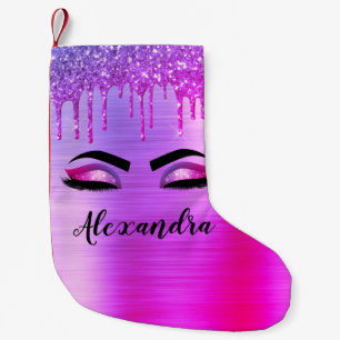 Name des Monogramms für den lila Glitzer, Sparkeil Kleiner Weihnachtsstrumpf