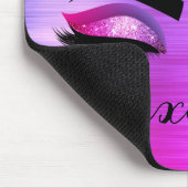 Name des Monogramms für den lila Glitzer, Sparkeil Mousepad (Ecke)