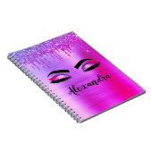 Name des Monogramms für den lila Glitzer, Sparkeil Notizblock (Rechte Seite)