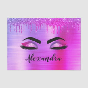 Name des Monogramms für den lila Glitzer, Sparkeil Seidenpapier