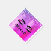 Name des Monogramms für den lila Glitzer, Sparkeil Serviette (Ecke)