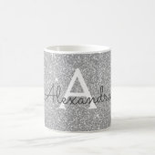 Name des Monogramms für den Luxussilber-Sparkle-Gl Kaffeetasse (Mittel)