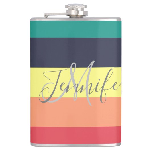 Name des Monogramms für den primären Rainbow-Farbb Flachmann (Vorderseite)