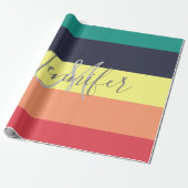 Name des Monogramms für den primären Rainbow-Farbb Geschenkpapier (Ungerollt)