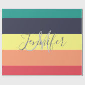 Name des Monogramms für den primären Rainbow-Farbb Geschenkpapier (Flach)