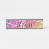 Name des Monogramms für den Rainbow-Glitzer Schreibtischnamensplakette (Vorderseite )