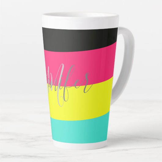 Name des Monogramms für den schwarzen und neonfarb Milchtasse (Rechte Ecke)
