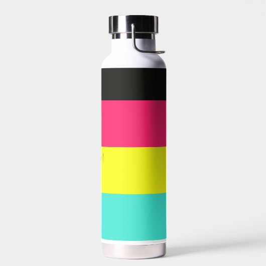 Name des Monogramms für den schwarzen und neonfarb Trinkflasche (Links)