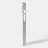 Name des Monogramms für den silberfarbenen Glitzer Case-Mate iPhone Hülle (Rückseite / Links)