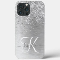 Name des Monogramms für den silberfarbenen Glitzer