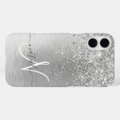 Name des Monogramms für den silberfarbenen Glitzer Case-Mate iPhone Hülle (Rückseite (Horizontal))
