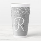 Name des Monogramms für den silberfarbenen Glitzer Milchtasse (Vorderseite)