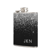 Name des Monogramms für den Silver Black Girl Glit Flachmann (Links)