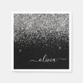 Name des Monogramms für den Silver Black Girl Glit Serviette (Vorderseite)