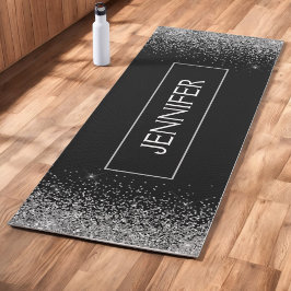 Name des Monogramms für den Silver Black Glitzer Yogamatte