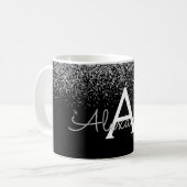 Name des Monogramms für den Silver Black Luxury Gl Kaffeetasse (Vorderseite Links)