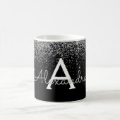 Name des Monogramms für den Silver Black Luxury Gl Kaffeetasse (Mittel)