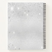 Name des Monogramms für den Silver Glitzer Notizblock (Rückseite)