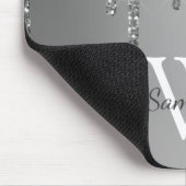 Name des Monogramms für den Silver Glitzer Sparkle Mousepad (Ecke)