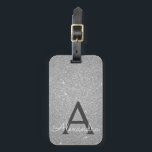 Name des Monogramms für den Silver Sparkle-Glitzer Gepäckanhänger<br><div class="desc">Monogram Name und Initial Luggage Tag des Silver Sparkle Glitzer. Diese Taschenmarke ist ideal für Zurück in die Schule,  Arbeit oder Reisen.</div>
