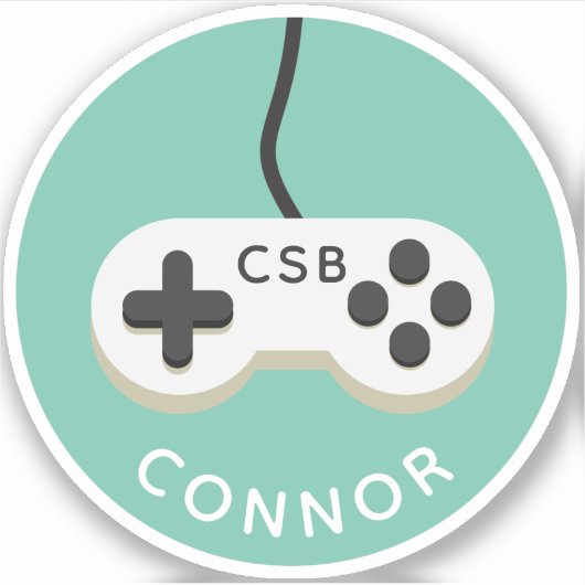 Name des Monogramms für den Videospielcontroller Aufkleber (Vorderseite)