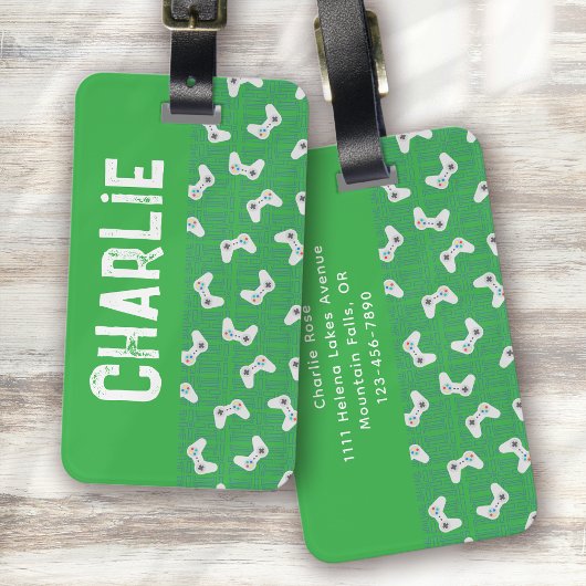 Name des Monogramms für den Videospielcontroller g Gepäckanhänger