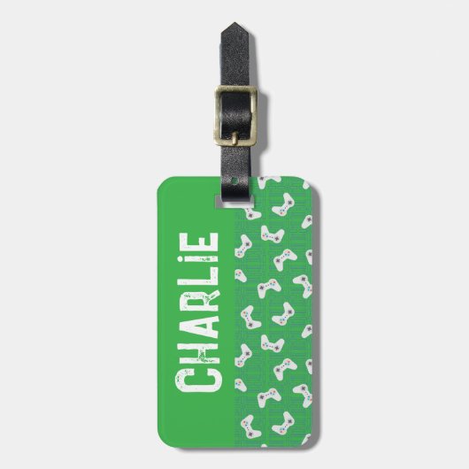 Name des Monogramms für den Videospielcontroller g Gepäckanhänger (Vorderseite vertikal)