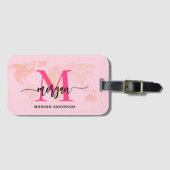 Name des Monogramms für den World Traveller in Hot Gepäckanhänger (Vorderseite (Horizontal))