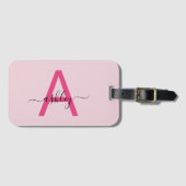 Name des Monogramms für den World Traveller in Hot Gepäckanhänger (Vorderseite (Horizontal))