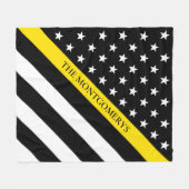 Name des Monogramms für die dünne gelbe Linie Fleecedecke (Vorderseite (Horizontal))