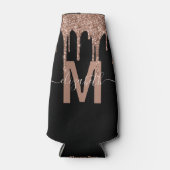 Name des Monogramms für die Girl-Rose-Gold-Drippin Flaschenkühler (Vorderseite)