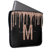 Name des Monogramms für die Girl-Rose-Gold-Drippin Laptopschutzhülle (Vorne Rechts)