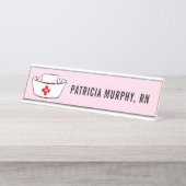 Name des Monogramms für die Krankenpflegelpackung  Schreibtischnamensplakette (Vorderseite )