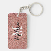 Name des Monogramms für die personalisierte Rose G Schlüsselanhänger (Rückseite)